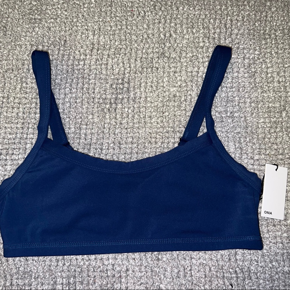 Onia scoop neck bra blue opal